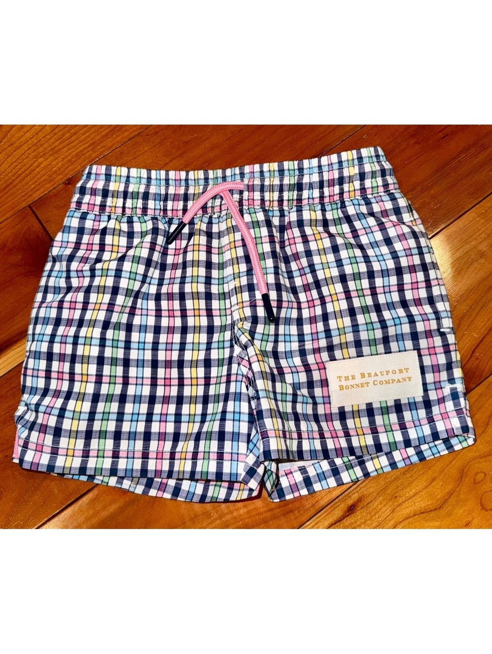The Beaufort Bonnet Company Boys' Multicolor Plaid Swim Trunks Size 3T